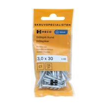 Stålspik Rund 3,0 x 30 mm FZB 40-pack Heco